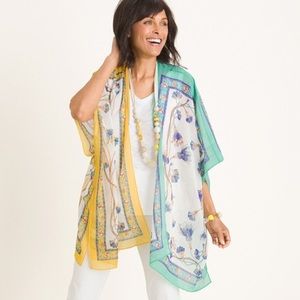 Chico’s multi color blocked ruana wrap